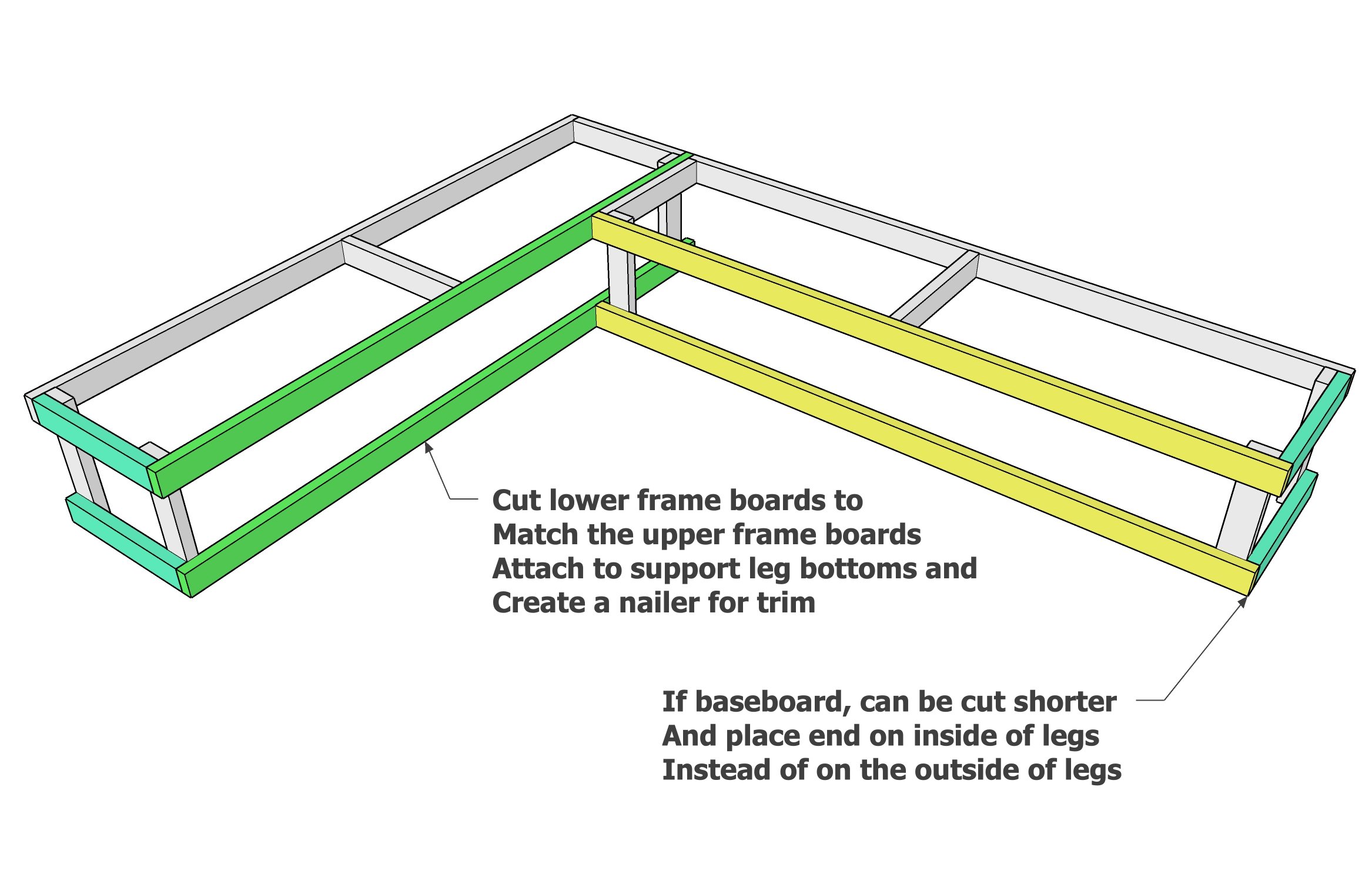 Banquette Bench With Flip Up Storage Customizable Size And Shape   Banquette 2x4 Frame Step 3 